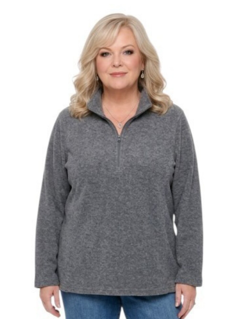 Lands' End Charcoal Quarter-Zip Pullover Fleece Size 3X